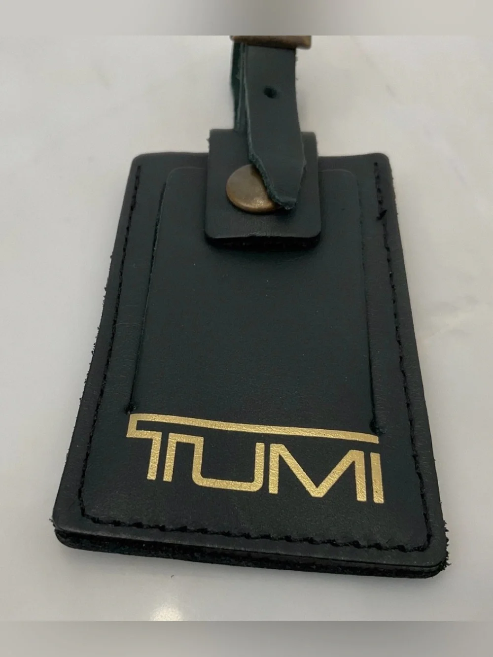 NEW Tumi ALPHA Leather Luggage Name Tag Buckle - SOLID FOREST GREEN